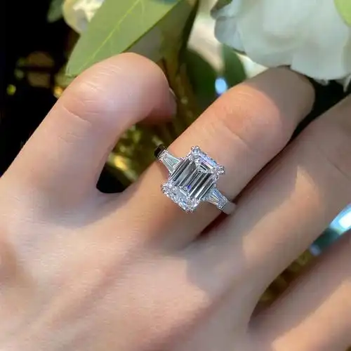 珠宝gia钻石满钻石冰糖克拉钻戒高级形垫切枕戒指