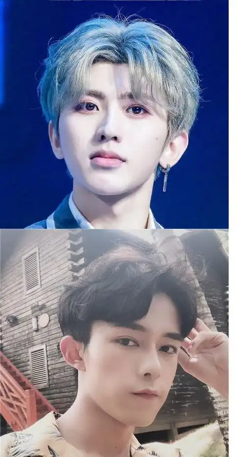 蔡徐坤中分假发 奶奶灰假发男蔡徐坤中分刘海短卷发韩版帅气时尚自然