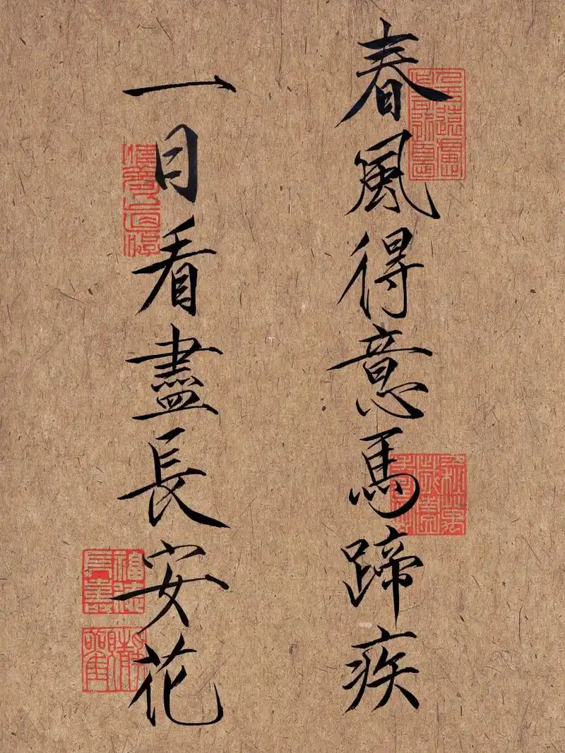 瘦金体手写壁纸|文字壁纸定制|诗句手写 春风得意马蹄疾,一日看尽长安