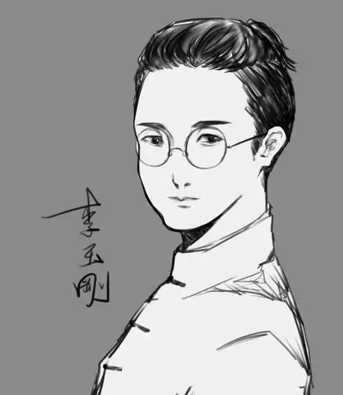 满足自己对圆框眼镜跟小辫子的喜爱. #李玉刚