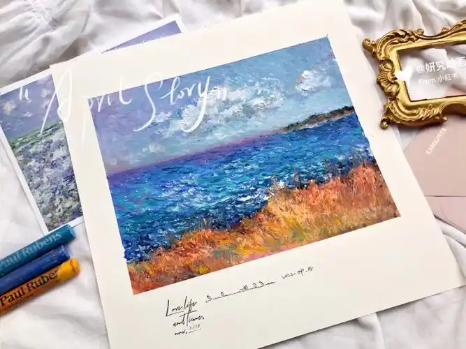 鲁本斯油画棒  #鲁本斯  #油画棒  #手绘  #插画  #人文薯  #海边