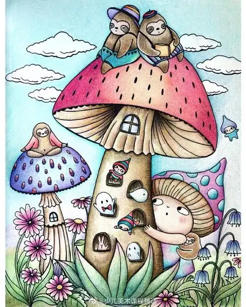 创意儿童画##创意美术##彩铅