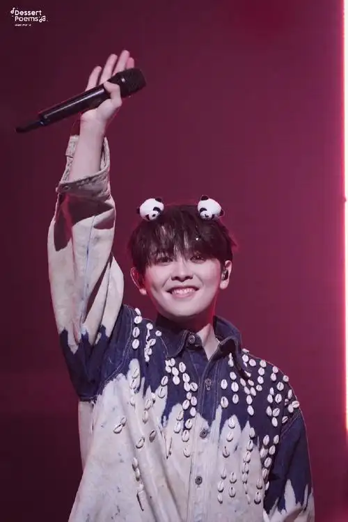 限定版熊猫发箍造型#@尤长靖昨晚成都演唱会戴熊猫发箍安可好可爱!