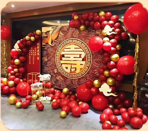 爷爷奶奶60709080大寿生日布置老人六七八十寿宴祝寿过寿场景装饰