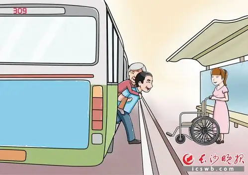 遇到有行动不便的乘客,袁亮坤经常亲自上阵,背着乘客上下车.