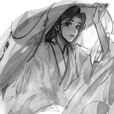 漫画古风男生头像黑白高清图片