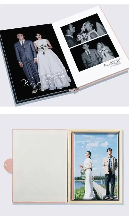 水晶相册本作结婚纪念册影楼精修入册婚纱照片书来图定做竖8寸芙瑞