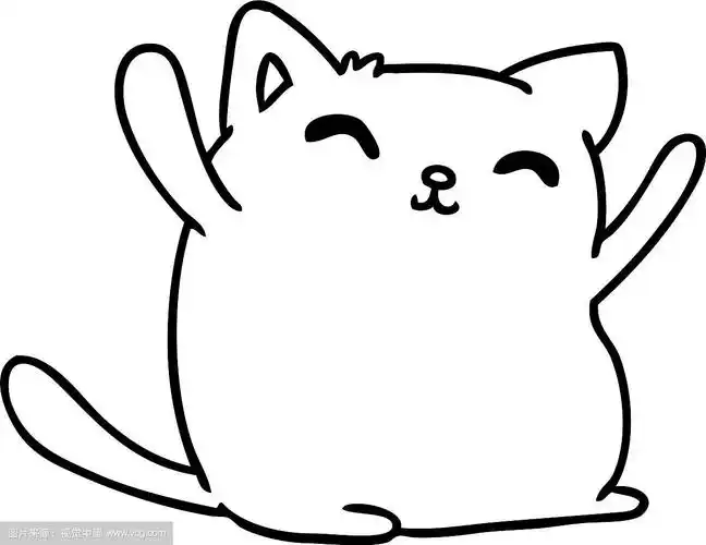 可爱的卡哇伊猫的线条画