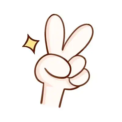 手比耶姿势手势耶元素手部动作png素材手绘剪刀手卡通开心手势图标志