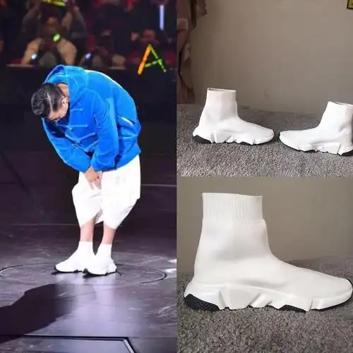 刘德华同款巴黎家ins超火弹力情侣款袜子靴时尚休闲百搭男女鞋