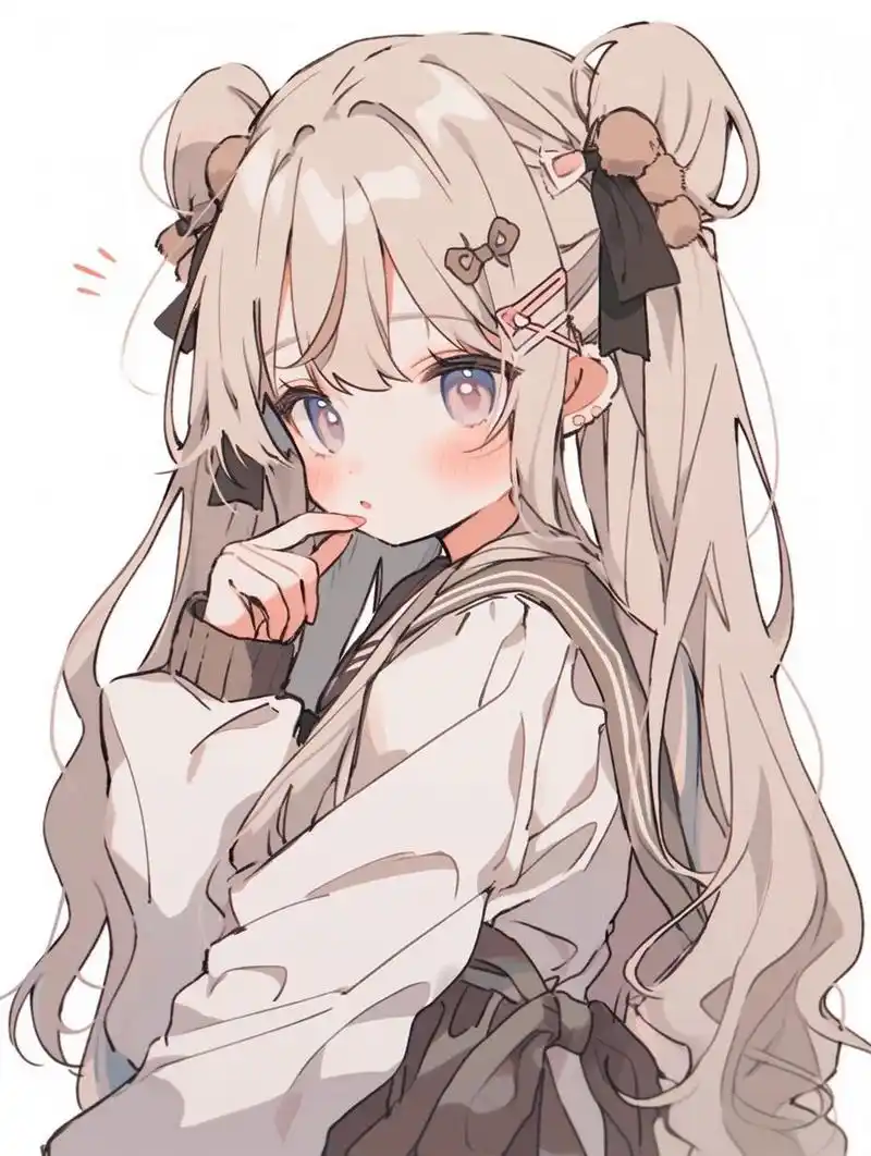 女头集|双丸子头 midjourney绘制 ps改良 搬运请标明出处~ #漫画头像