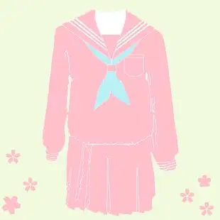 校服 日常 粉色水手服日本校服制服关东襟进口襟线白三本冬服优质羊毛