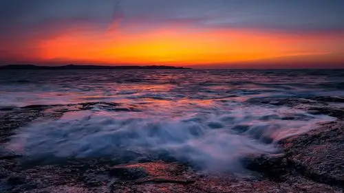 海上日落风景,大海,夕阳,唯美,日落,高清壁纸,桌面图片-壁纸族