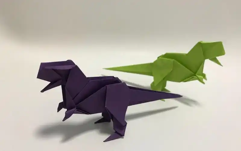 蠢萌蠢萌的霸王龙来了,一看就能学会的折纸教程