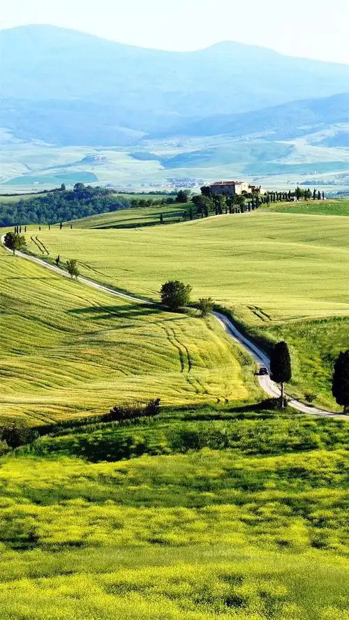 蓝天白云山峰草原h5背景