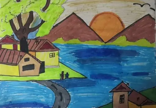 七彩童画(六年级一班)——美丽风景主题绘画