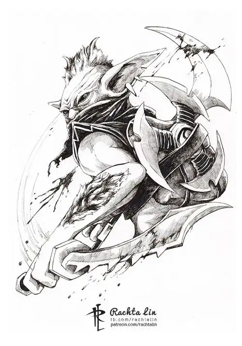 dota2大触手绘作品黑与白就可以展示一切
