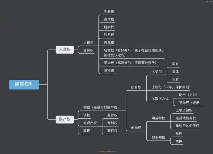 政治选修二|法律「民事权利」思维导图