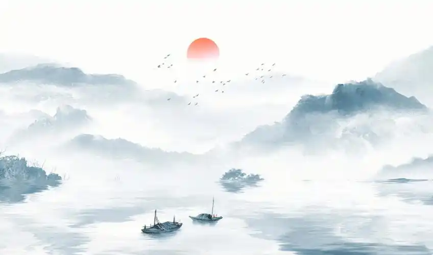 中国风山水画~充满古韵的山水画!画面细腻,墨色淡雅,意境美!