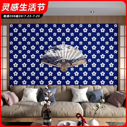 和风墙纸日系装修日式风格个性日本料理拉面寿司店海浪浮世绘壁纸