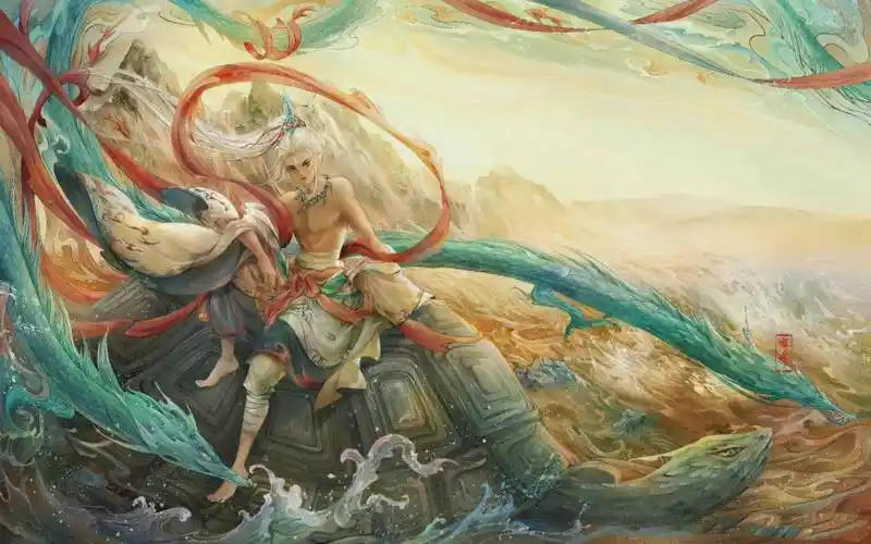 原创仙气飘飘的古风人物插画犹如想象中的梦幻之境一般