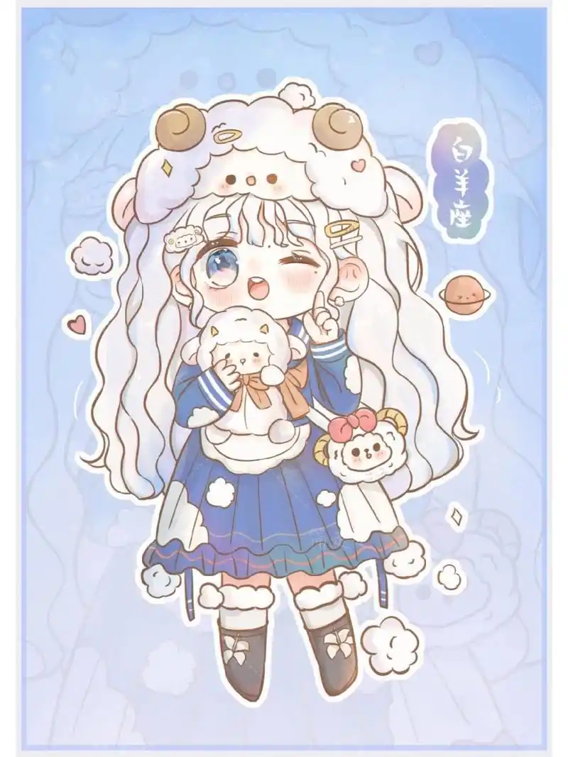 原创q版 |十二星座系列 |白羊座(15/100) 挑战画满100张q版原创人物第