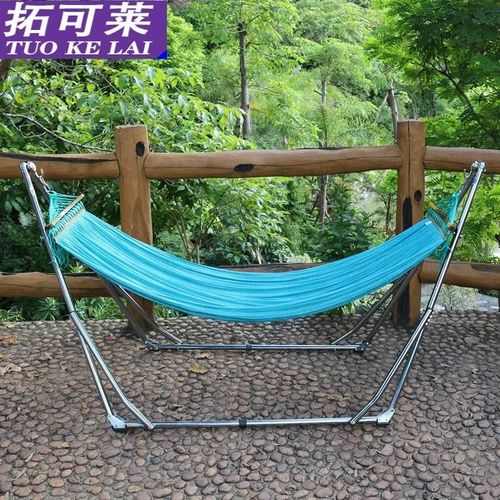 越南吊床不锈钢支架网床折叠可调吊秋千单双人室内摇篮椅网床