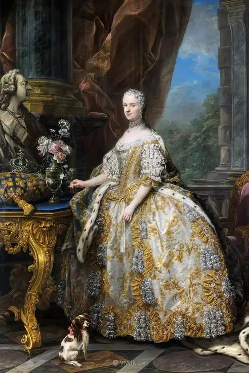 宫廷短发贵妇超写实人物油画艺术图片