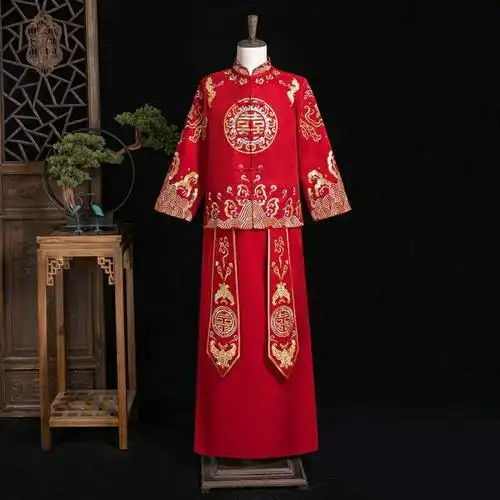 男士秀禾服新郎年新款唐装中式新郎结婚礼服敬酒服古装男大码