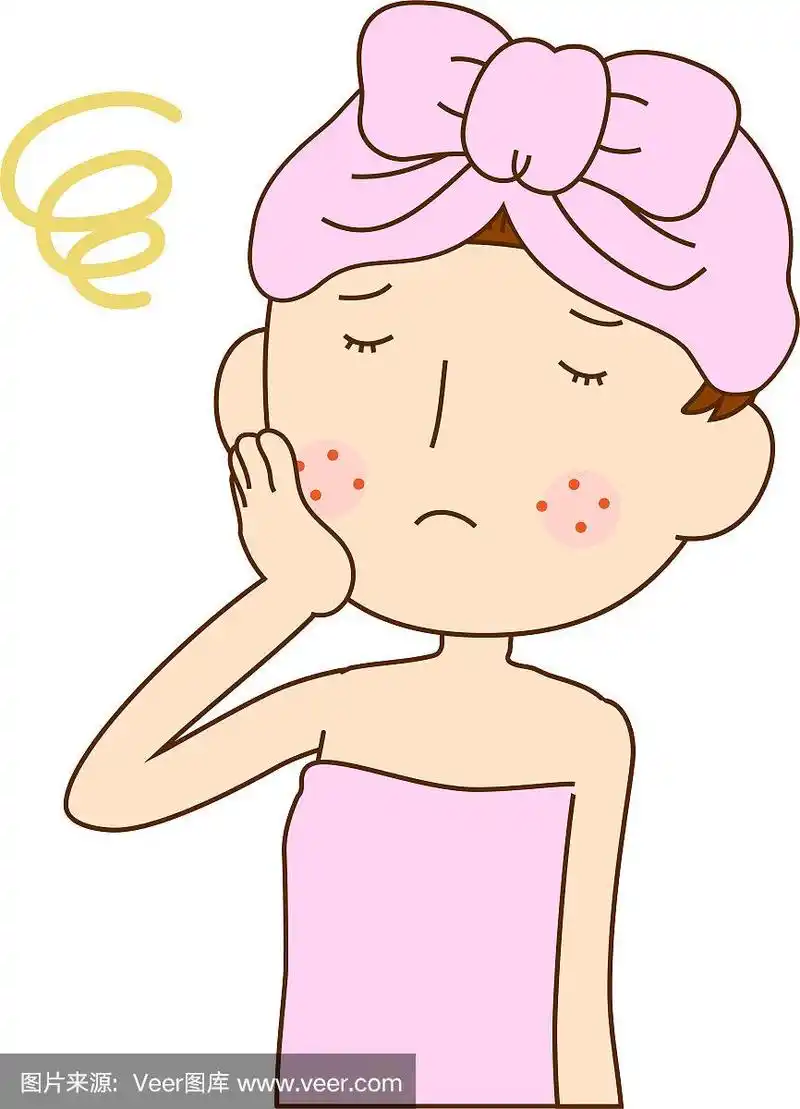 一个女人的皮肤粗糙的插图后,洗澡