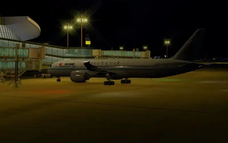 活动作品波音787900夜间降落北京大兴国际机场