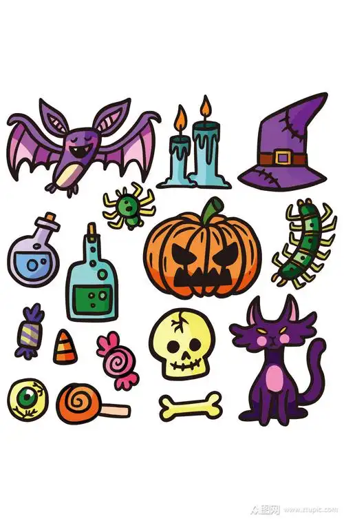 万圣节卡通矢量元素万圣节元素