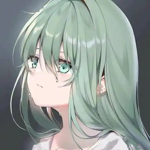 女生动漫头像清新绿色系