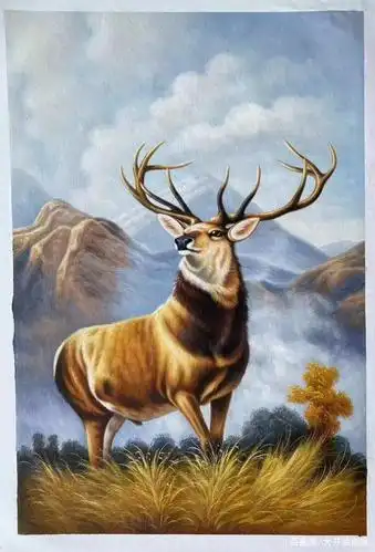 大芬油画动物麋鹿