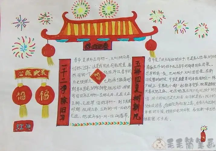 2021新年春节手抄报牛年儿童手抄报