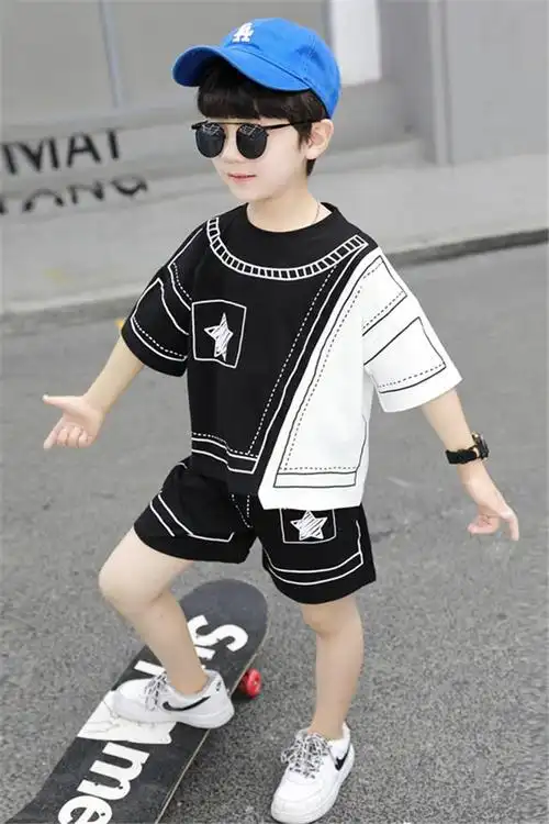 男童夏装套装帅气儿童新款1-8岁男宝宝夏天棉t恤短袖短裤运动童装