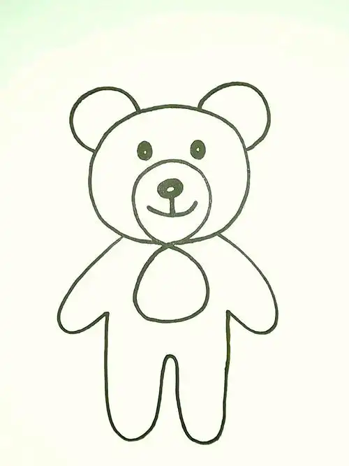 简笔画小熊你还敢一起画一下