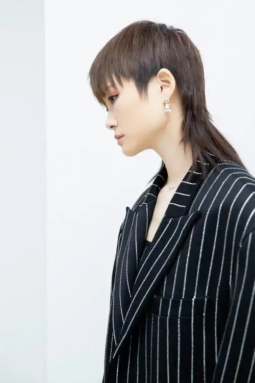 > 李宇春条纹廓型西装写真图片(2/10)