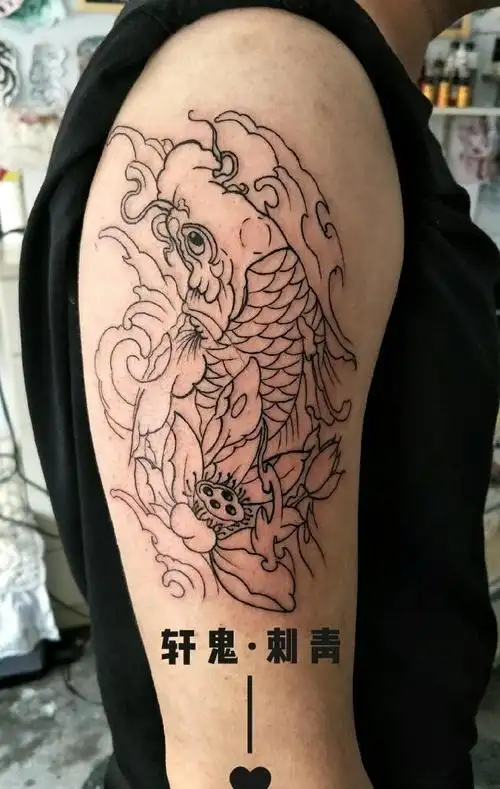 大臂鱼_纹身图案手稿图片_轩鬼的纹身作品集