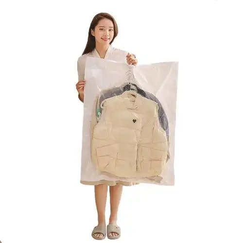 悬挂式羽绒服真空压缩袋家用棉服大衣防尘收纳袋免抽气衣物挂袋子