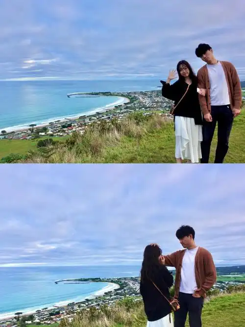 大洋路与男朋友拍出超甜情侣合照