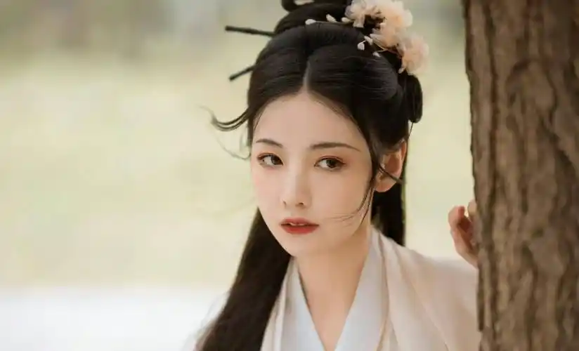 赵粤银杏树下古风写真,仙气飘飘,唯美浪漫,氛围感满满_灯笼_气氛_肖像