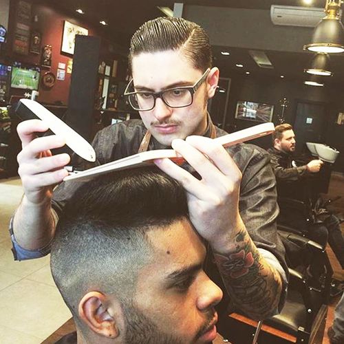 欧美平头发型梳推平头铲梳精准水平梳男士理发梳专业推剪推发梳