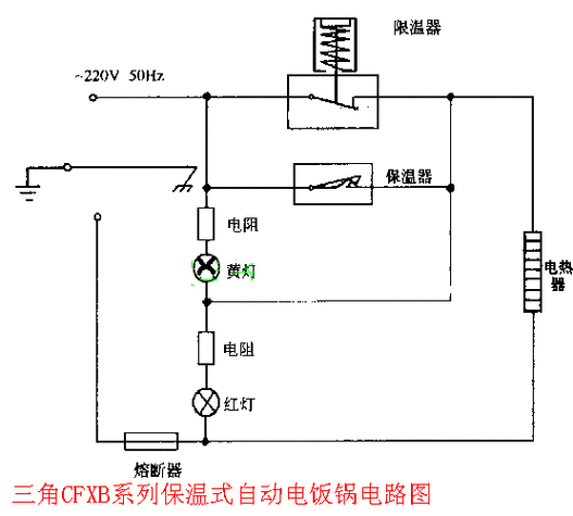 三角版cfxb15-35b电饭锅电路图