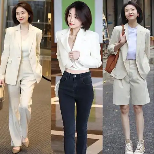 白色西服怎么搭配图片女生白西装如何穿更好看