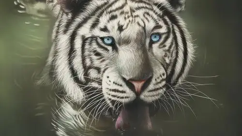 白虎脸,蓝色的眼睛,舌头 iphone 壁纸