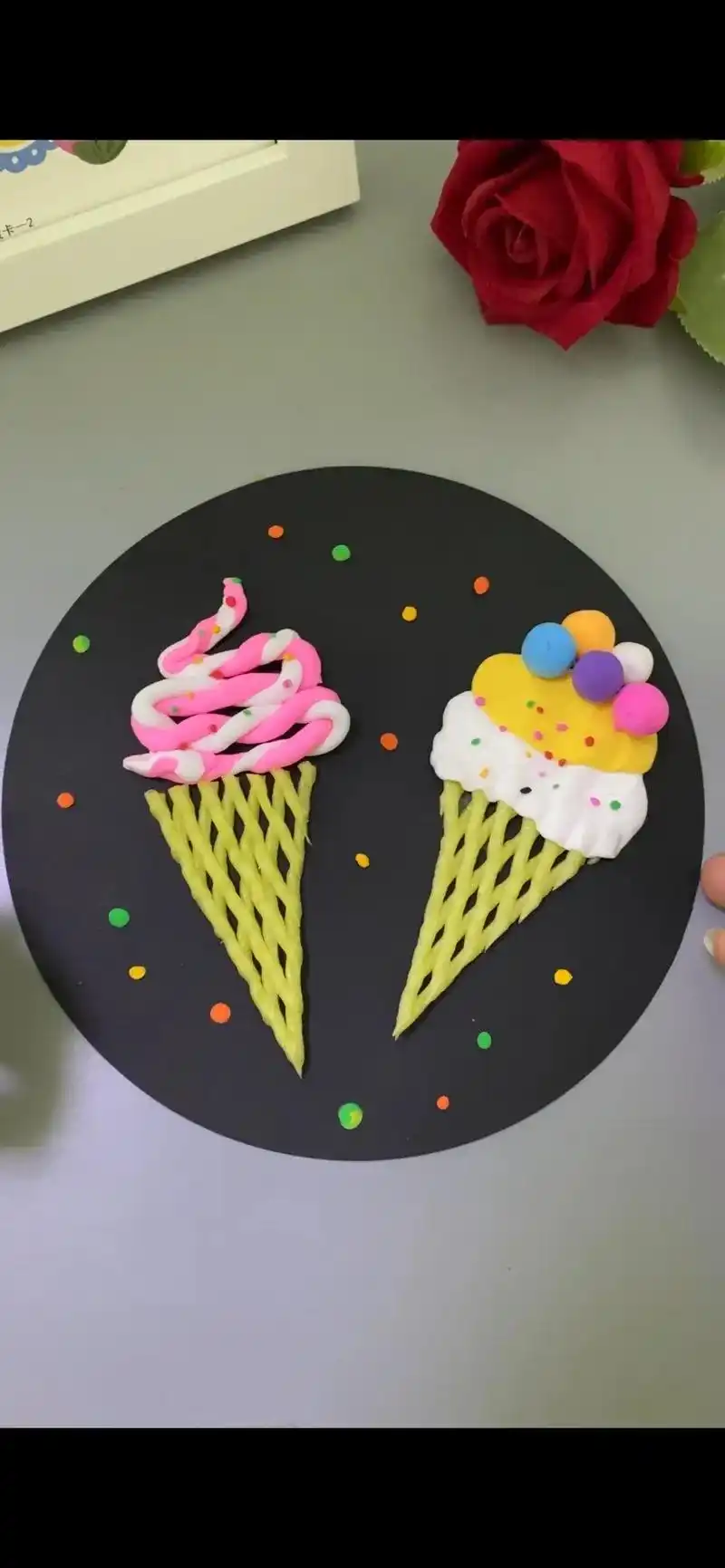 好吃的冰激凌来啦!小朋友的最爱😍#亲子手工 #手工diy - 抖音
