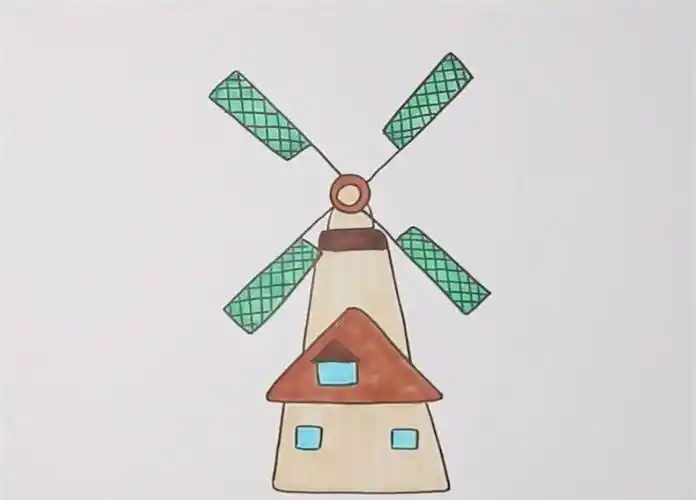 荷兰风车简笔画