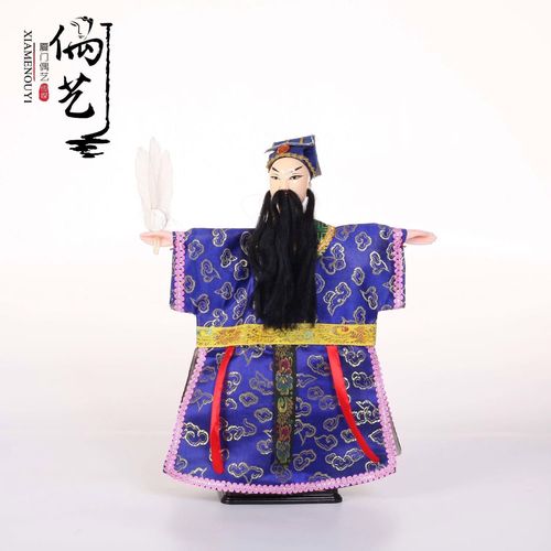 布袋木偶三英战吕布收藏摆件摆设非物质文化遗产刘关张爆款礼品