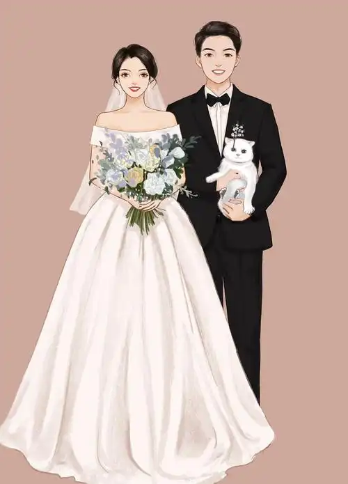 手绘婚纱照